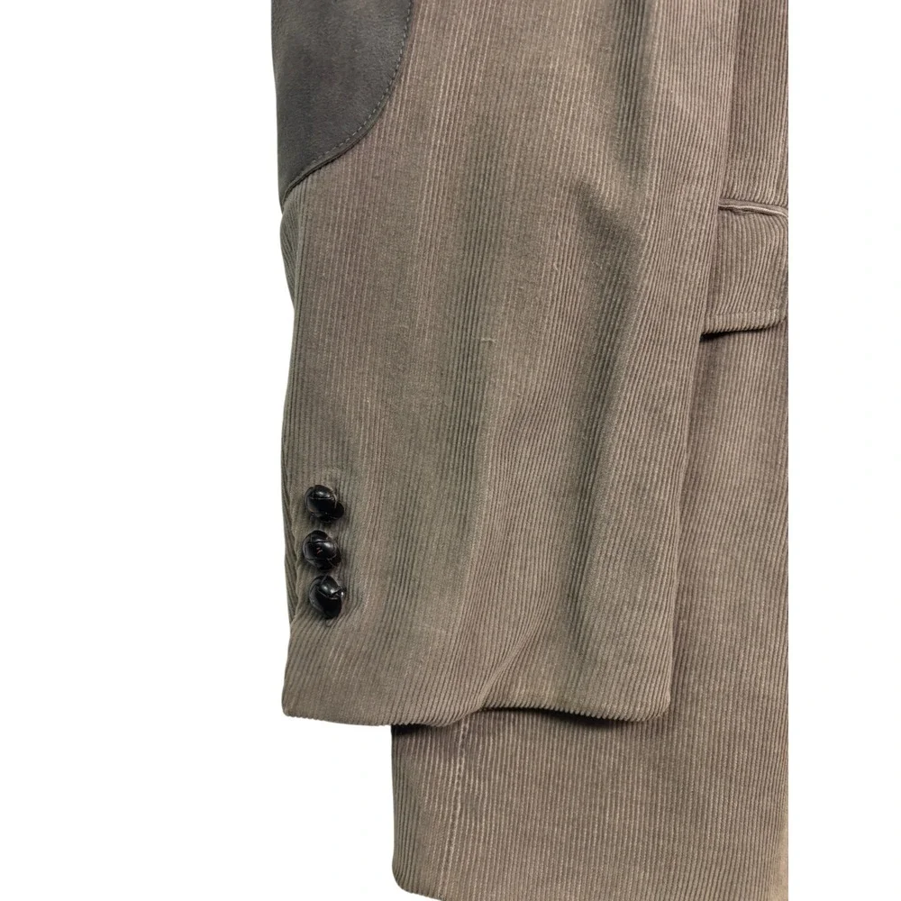 vtg 70s Western Corduroy Blazer 46L Jacket Sport Suit Coat Elbow Patches Taupe‎